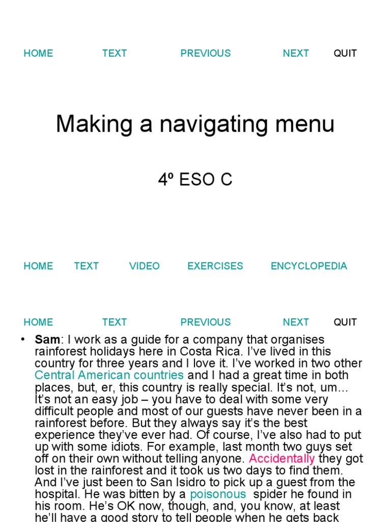 Making A NAVIGATION MENU | PDF | Spider | Arachnids