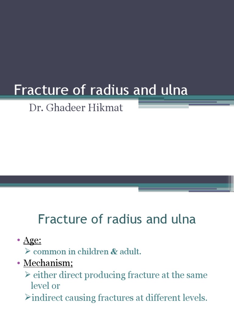 Fracture of Radius and Ulna 3 | PDF | Elbow | Anatomical Terms Of Motion