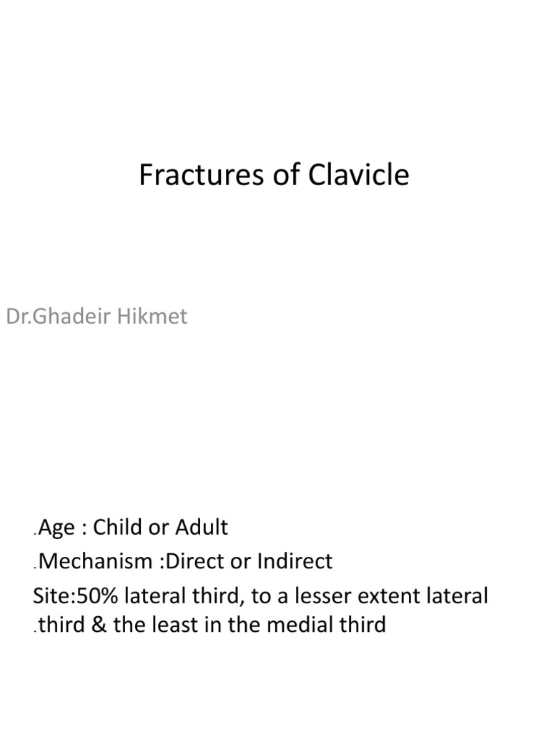 Clavicle and Shoulder Fractures Guide | PDF | Musculoskeletal Disorders ...