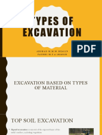 Types of excavation based on material and purpose