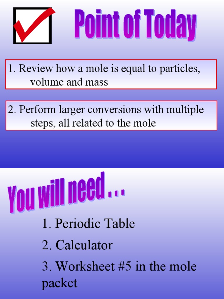 Mixed Mole Conversions Worksheet | PDF | Mole (Unit) | Physical Sciences