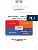 Analisis Foda para El Año Escolar 2019 - 2020