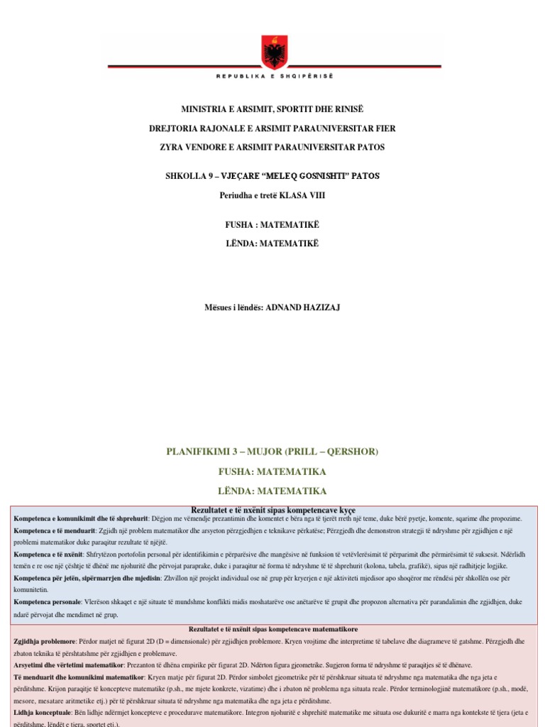 Matematike 6 Periudha 3 PDF | PDF