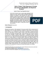 Electricity Generation, Output, Trade Openness & Foreign Direct Investment Nexus in Bangladesh: An Empirical Analysis