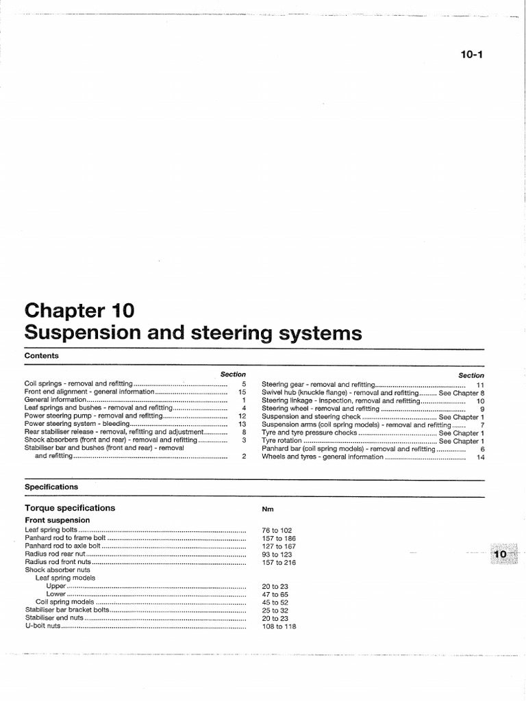 Chapter 10. Suspension and Steering System | PDF