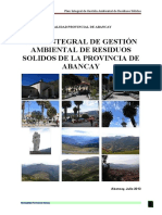 Plan Integral de Gestión Ambiental de Residuos Solidos de La Provincia de Abancay