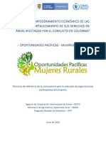 Terminos referencia convocatoria Oportunidades Pacificas - Mujeres Rurales 2020