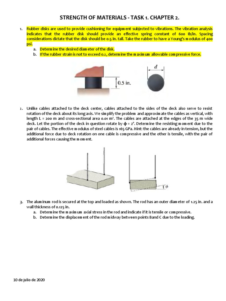 Strength Of Materials Task 1 Chapter 2 Pdf Strength Of