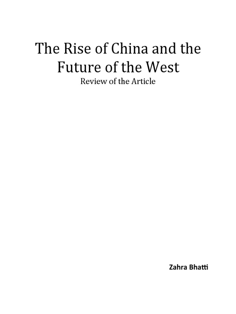 China's Rise and Western Response | PDF | China | World Politics