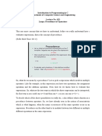 Introduction To Programming in C Department of Computer Science and Engineering Lecture No. #23 Loops: Precedence of Operators