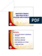 Master'S Thesis 1 and Practicum 1 Policies and Guidelines