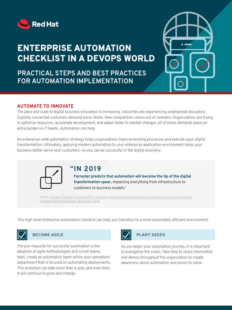 Ma Automation Devops Checklist f20867wg 201912 en | PDF | Red Hat ...