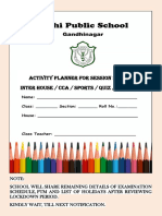 Activity Planner For Session 2020-21 Inter House / Cca / Sports / Quiz /assembly