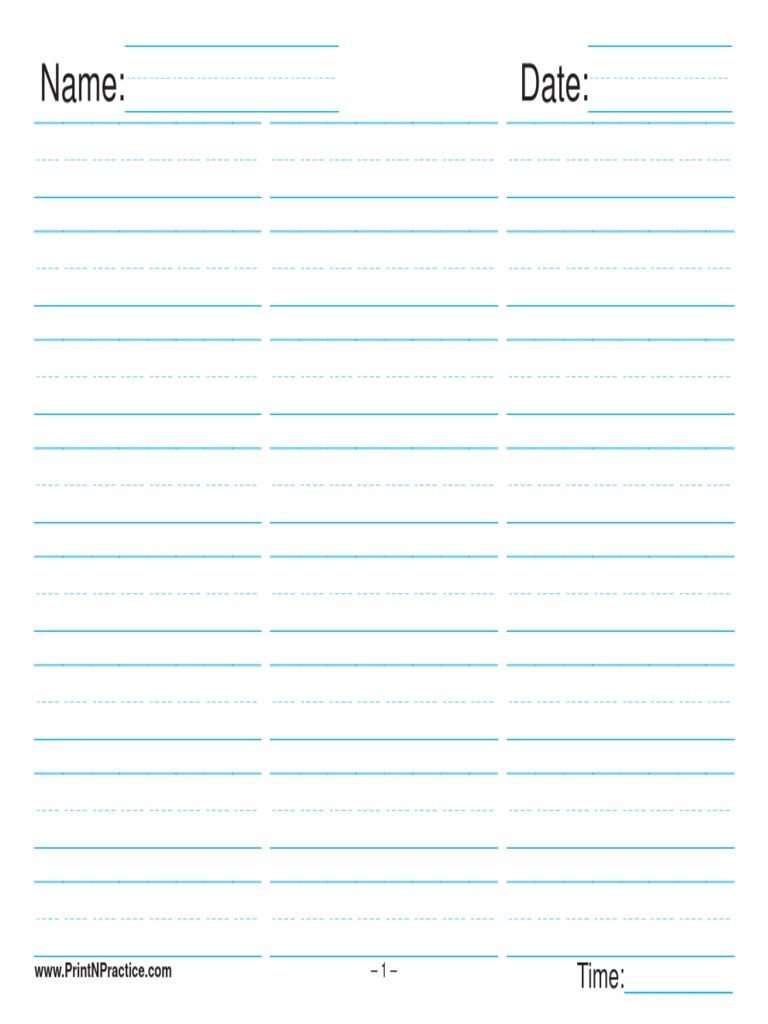 4-Line Printable Writing Sheet PDF | PDF | Science & Mathematics