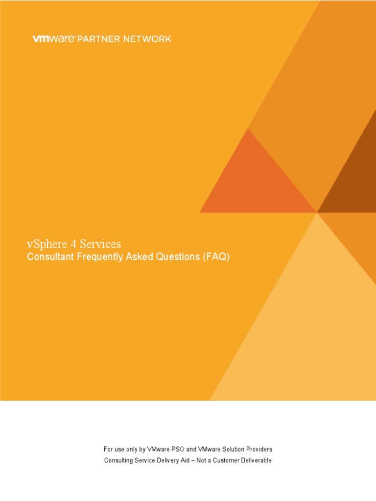 02 Vsphere Services Consultant FAQ | PDF | V Mware | System Software