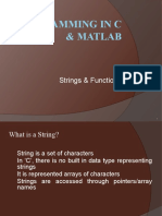 Programming in C & Matlab: Strings & Functions