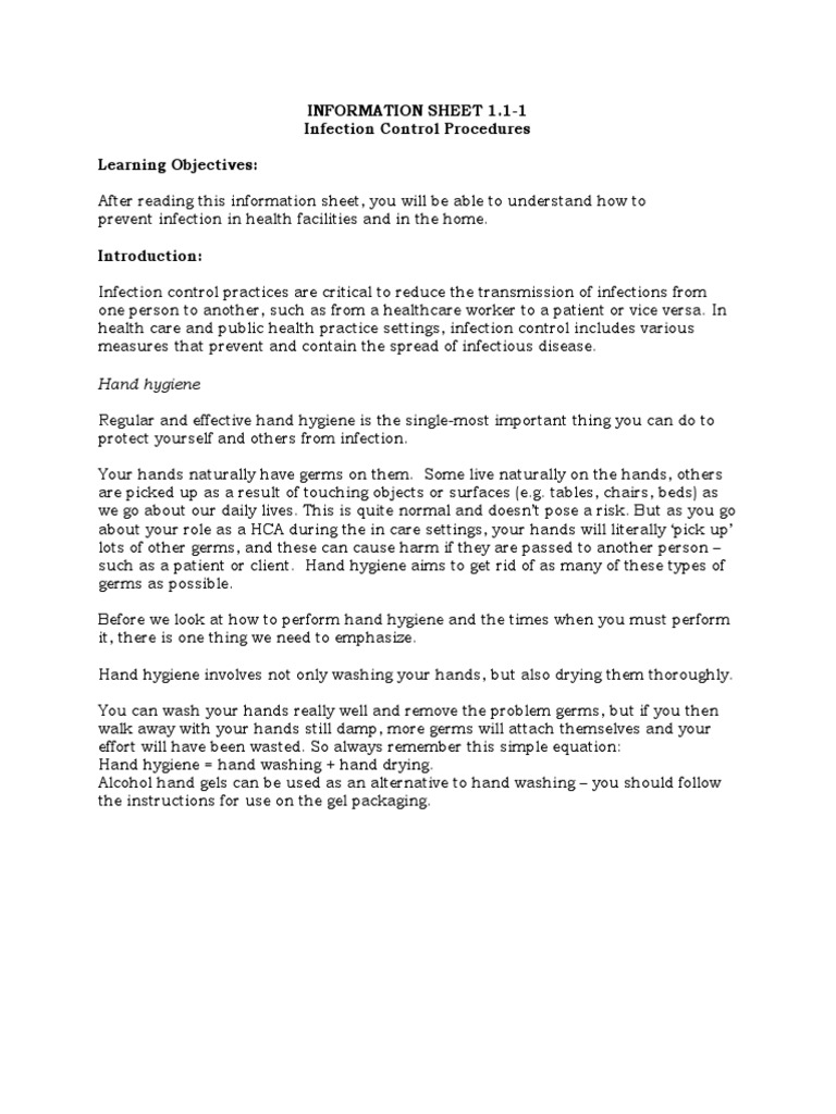 Infection Control: Hand Hygiene Guide | PDF | Infection Control | Hygiene