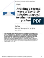 Avoiding A Second Wave of Covid-19 Infections - Appeal To Other-Regarding Preference