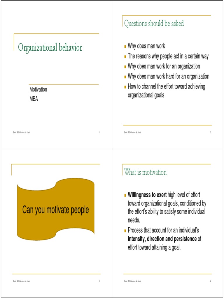 Understanding Motivation in Organizations | PDF | Motivation | Motivational