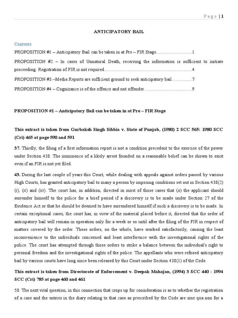 Anticipatory Bail PDF Bail Law Enforcement