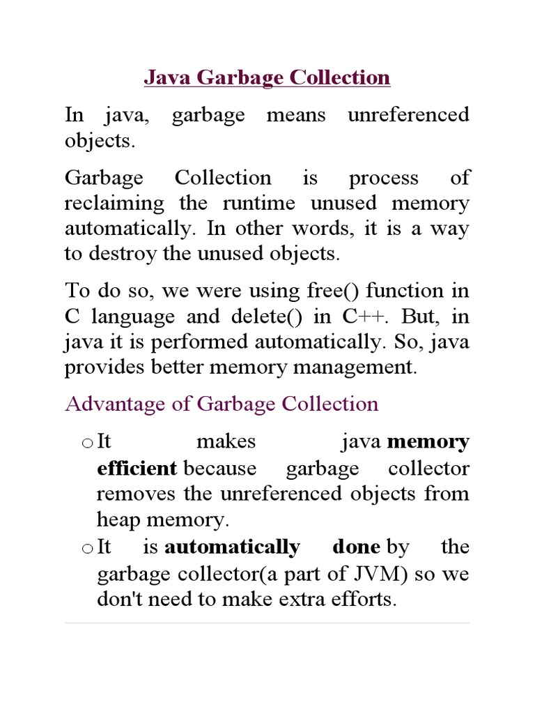 Java Garbage Collection | PDF