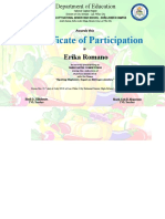 Certificate of Participation: Erika Romano