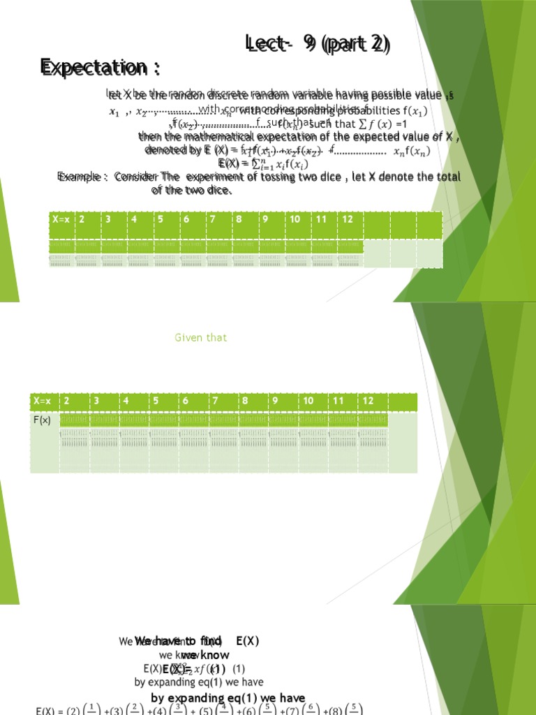 Lect - 9 (Part 2) and Lec 10 | PDF | Probability Distribution | Random ...