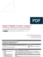 Grade 4: Module 1A: Unit 1: Lesson 1: Practicing Listening and Reading Closely