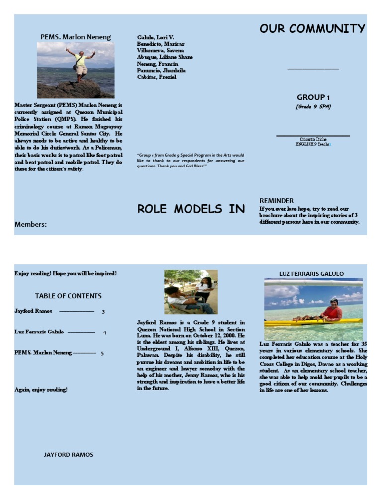 Community Role Models: Inspiring Stories | PDF | Cognition | Behavior ...