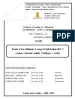 Étude D'un Bâtiment À Usage D'habitation (R+7) Contreventement Mixte (Portique + Voile)