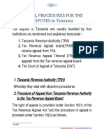 Appeal Procedures For Tax DISPUTES in Tanzania: 1. Tanzania Revenue Authority (TRA)
