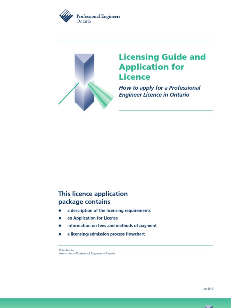 Ontario Professional Engineer Licence Guide | PDF | Academic Degree ...