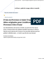 D'Aix-en-Provence À Saint-Tropez, Dix Idées Originales Pour (Re) Découvrir La Provence-Côte D'azur