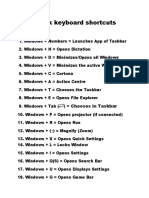 Quick Keyboard Shortcuts:) Chooses in Taskbar