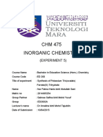 CHM 475 Inorganic Chemistry: (Experiment 5)