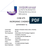 CHM 475 Inorganic Chemistry: (Experiment 6)