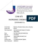 CHM 475 Inorganic Chemistry: (Experiment 8)