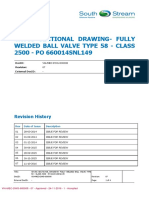 Fully Welded Ball Valve 2500 - Cross Sectional Drawing