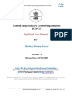 Central Drug Standard Control Organization (Cdsco) : Applicant User Manual