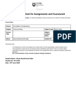 Online Coursework Cover Sheet
