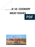 Grade 10 Cookery - Meat Dishes and Dessert Plating Tips