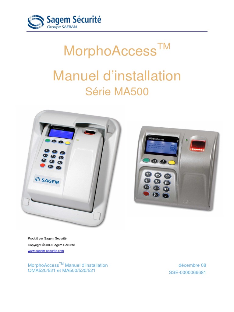 Installation Serie MA500 | PDF | Biométrie | USB