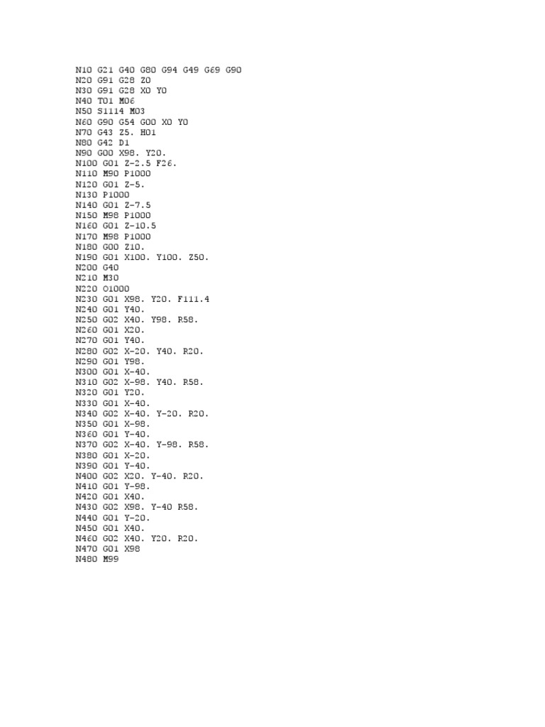 N10 G21 G40 G80 G94 G49 G69 G90 | PDF