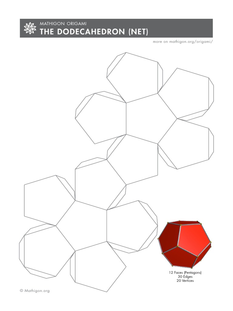 The Dodecahedron (Net) : Mathigon Origami | PDF