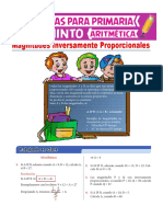 Magnitudes Inversamente Proporcionales para Quinto de Primaria