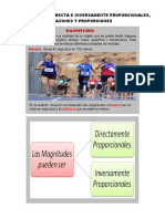 MAGNITUDES DIRECTA E INVERSAMENTE PROPORCIONALES