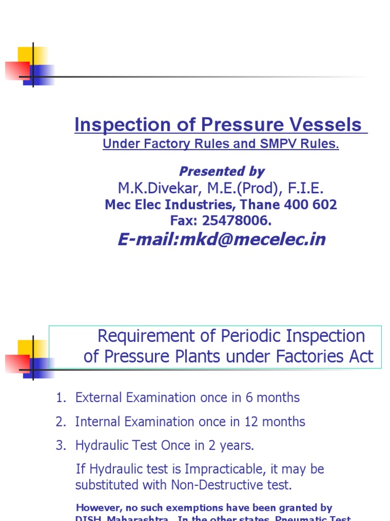 NSC LECTURE Sept 2010 Inspection of Pressure Vessels PDF