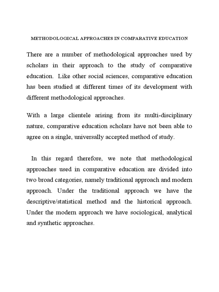 Comparative Education Methodologies | PDF | Quantitative Research ...