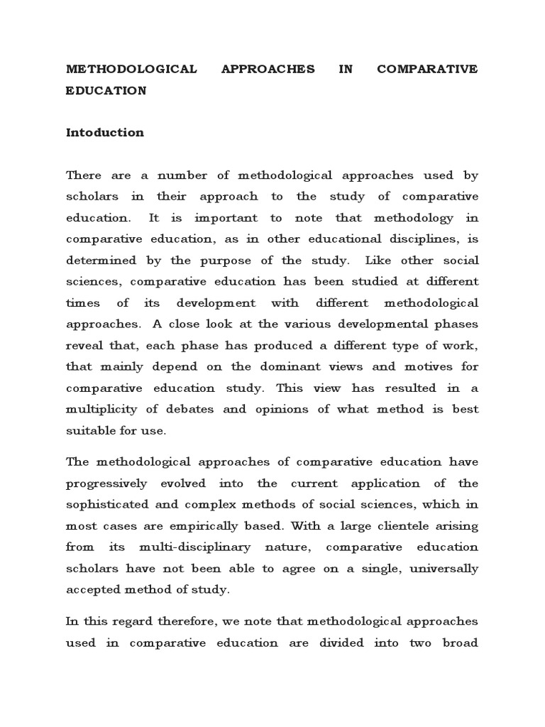 Methodological Approaches in Comparative Education | PDF | Statistics ...