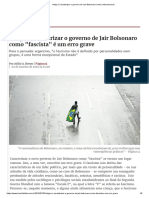 Caracterizar o Governo de Jair Bolsonaro Como Fascista É Um Erro Grave